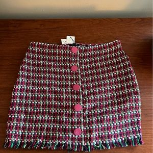 NWT zara pink tweed mini skirt size M